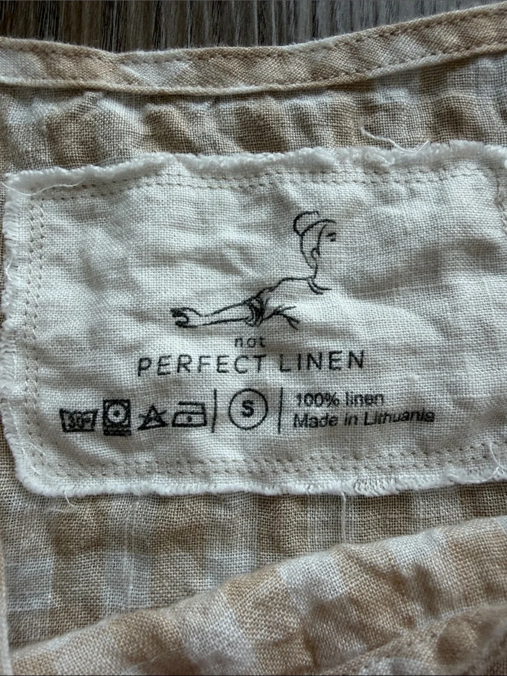 NotPERFECTLINEN 100% Linen Tank Top in Gingham Print - Small - Picture 3 of 4